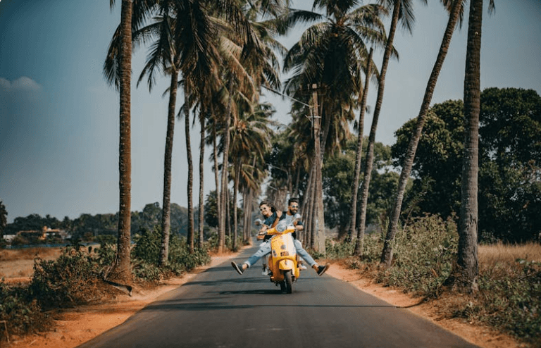 Stunning Greek island village with white buildings and crystal blue sea